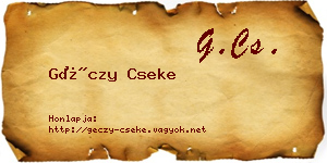 Géczy Cseke névjegykártya